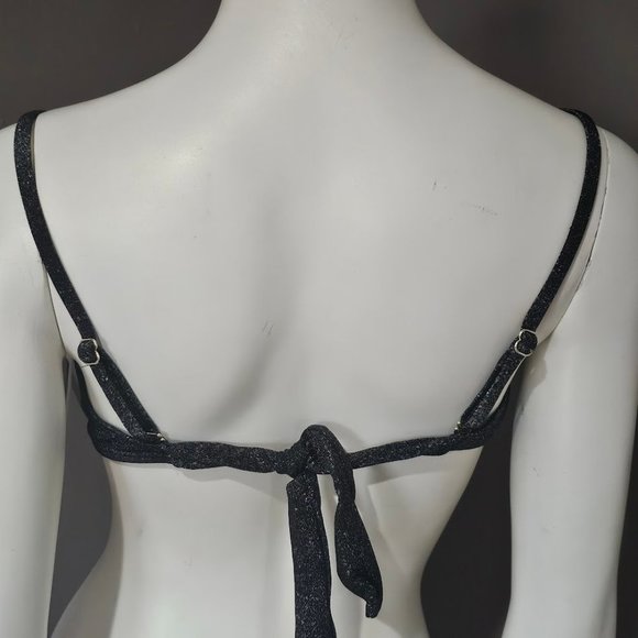 California Waves Metallic Shine Bandeau Neckline Bikini Top - Picture 4 of 9